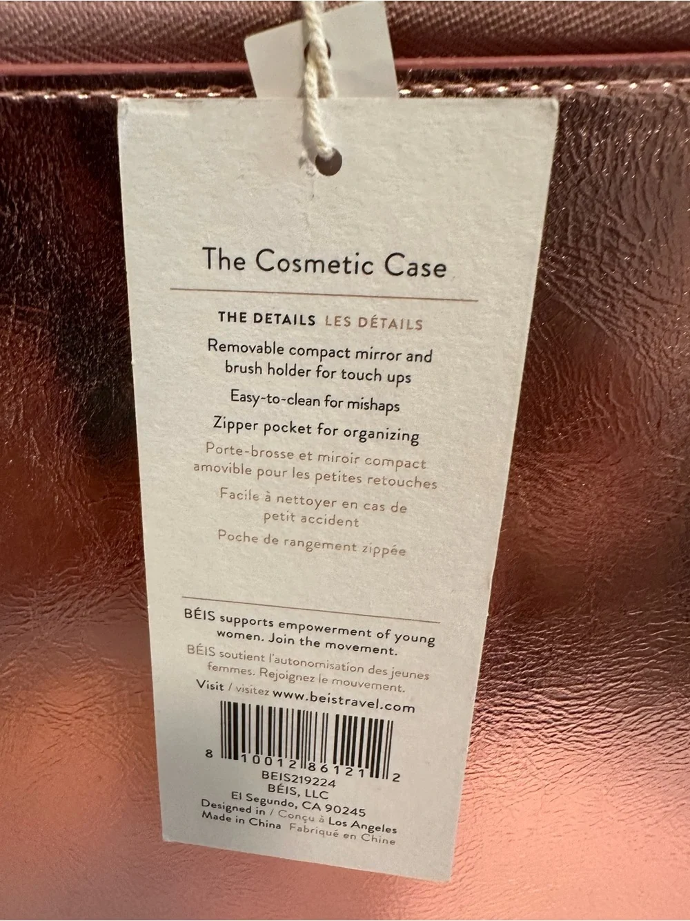 Limited Edition BEIS Rose Gold Metallic Cosmetic Case